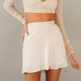 thumbnail image 1 of Mini Falda Falda de playa Falda de fiesta con cordones Falda suelta ajustada suave para mujer (Beige M) Cgtredaw para Mujer Beige T M, 1 of 8