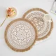 thumbnail image 3 of Mantel individual redondo bohemio de 38 cm con flecos de yute tejido y borlas para comedor INS Hot Table Decors, 3 of 6