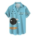 thumbnail image 1 of Men's Button Shirt 2024 Summer Fashion Casual Personality Musical Instrument Digital Short Sleeve-week, 1 of 4