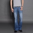 thumbnail image 2 of Pantalones vaqueros acampanados de primavera para hombre, pantalones vaqueros de corte acampanado, cómodos y ligeramente, 2 of 4