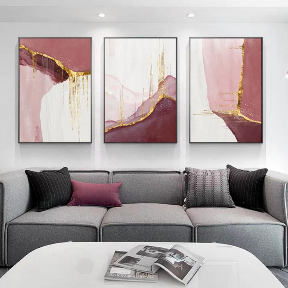 3 PCS Modern Abstract Canvas DIY By Number Kit Digital Oil Painting Home Decor 