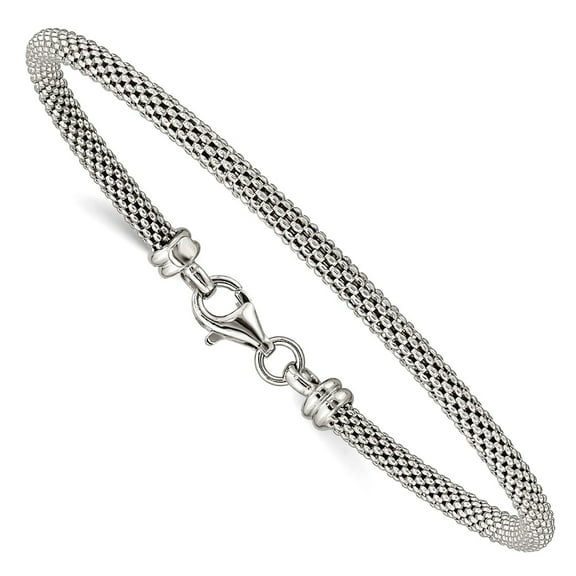 925 Sterling Silver Textured With Clasp Bangle Bracelet 3mm Wide Cuff Bracelet for Women - 4.2 Grams