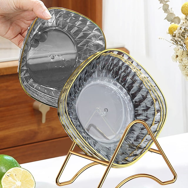 Household Garbage Plates for Dining Table, Multi-Purpose Snack & Fruit Plates for Kitchen, Space-Saving Small Dish Set, White/Black/Green, Kitchen Essentials & Storage Solution