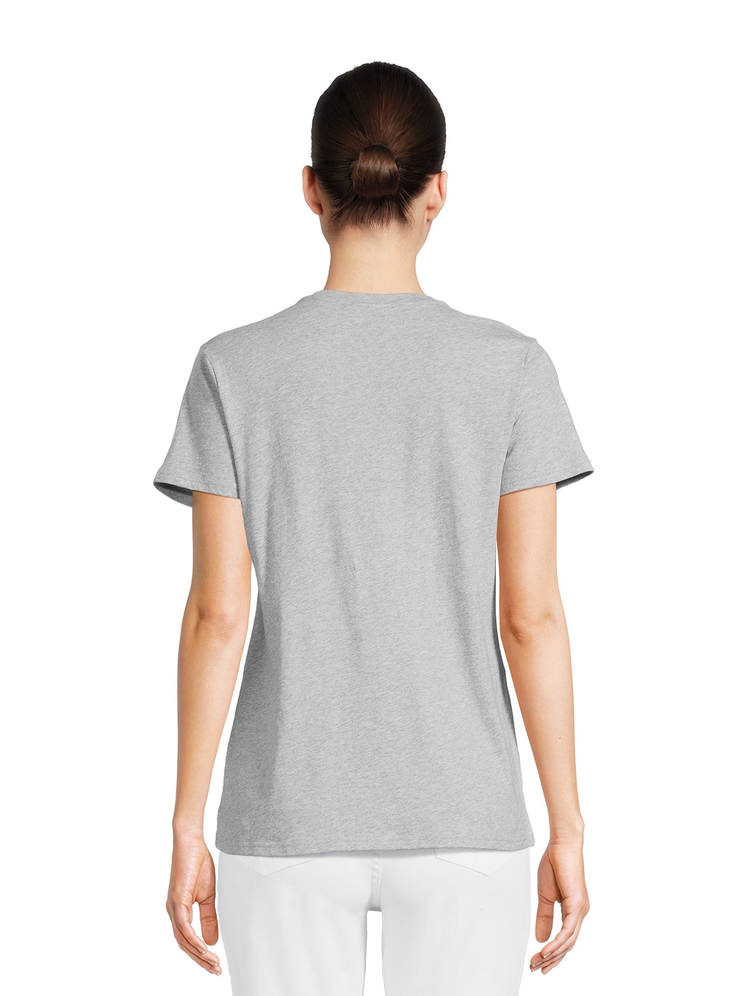 RealSize Women's V-Neck Graphic Tee with Short Sleeves, Sizes XS-3XL