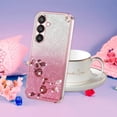 thumbnail image 7 of Phone Case for Samsung A25 5g Case Clear Glitter Sparkle Aesthetic Samsung Galaxy A25 5g Case Silicone Soft Flower Transparent Shockproof Cover Purple Slim (Pink), 7 of 7