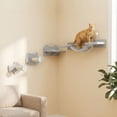 thumbnail image 1 of PawHut 4PCs Cat Wall Shelves with Steps, Scratching Posts, Ladder, 1 of 10