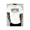 thumbnail image 1 of Camiseta informal con estampado gráfico de Nueva York para hombre, ligera, 180 g/m², cuello redondo, lavable a máquina, ideal para gimnasio, deportes y ropa informal, ideal para todas las estaciones |, 1 of 6