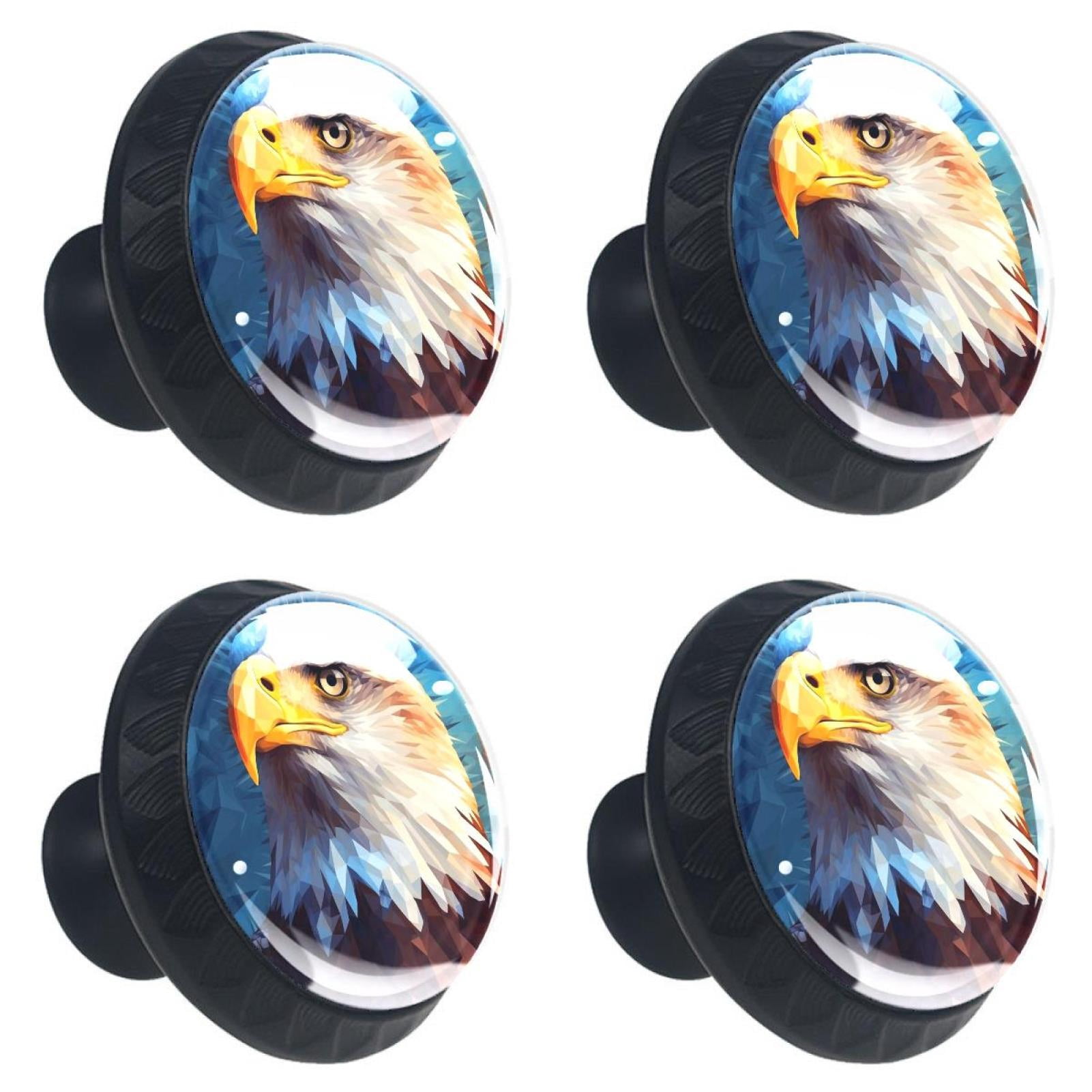 4 Pcs Eagle Knobs for Kitchen Cabinet Cupboard Dresser Bookcase Drawer Pulls Handles Round Home Decor