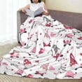 thumbnail image 6 of Salouo Valentine's Day gnomes Print Bed Blankets, Flannel Blanket Comfortable Air Conditioning Blanket Lightweight Blanket for Sofa Bed Travel & Couch-40"x30", 6 of 7