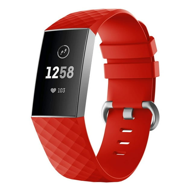 Watch Bands Compatible with Fitbit Charge 3/ Fitbit Charge 4 Waterproof Replacement Watch Strap Wristband Color:red Specification:L