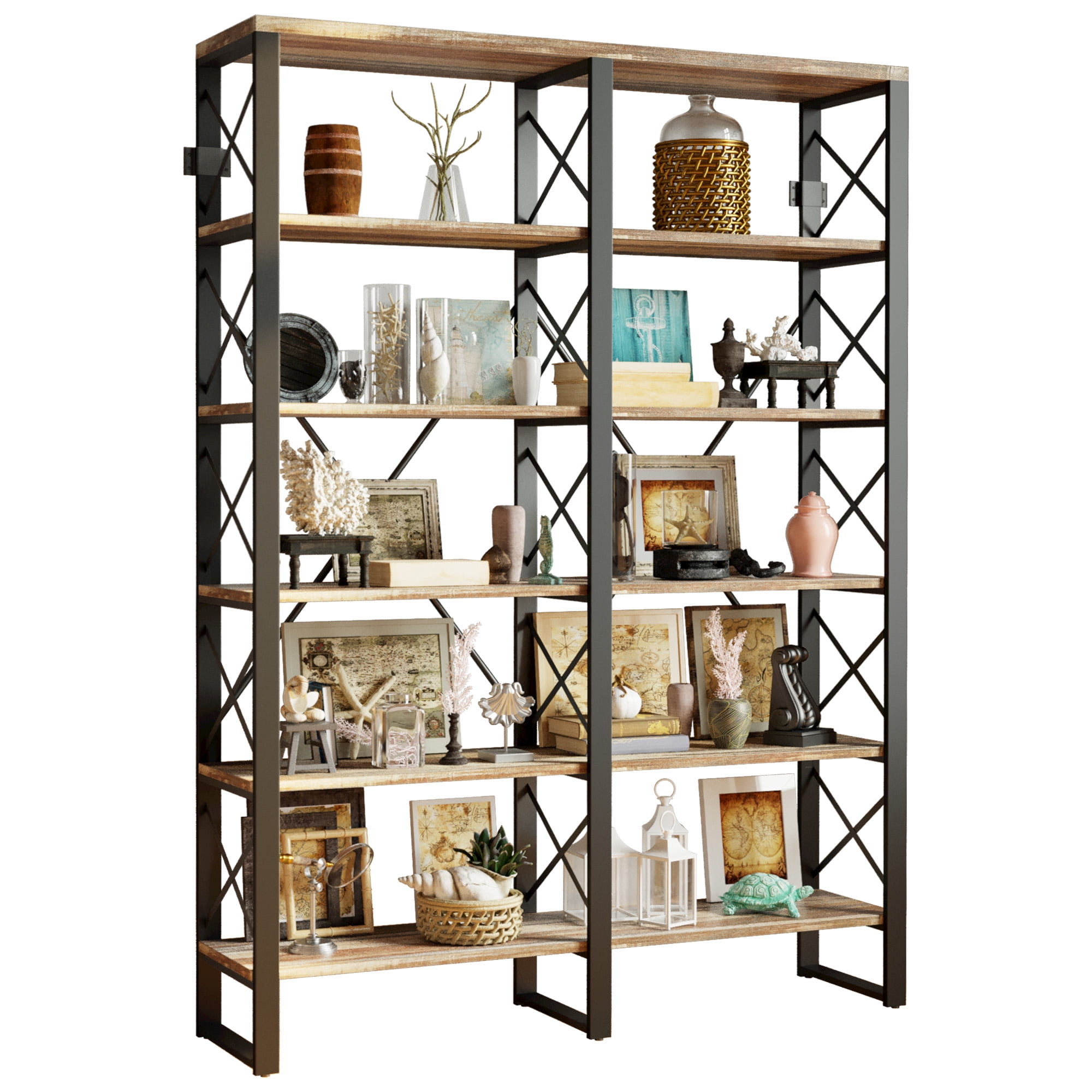 IRONCK Industrial Bookshelf Double Wide 6Tier Easy Assembly