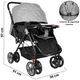 thumbnail image 4 of Carriola para Bebé Manubrio Reversible Asiento Reclinable Frenos y Cinturón de Seguridad Soporta hasta 15 kg - Gris, 4 of 6
