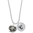 thumbnail image 1 of Delight Jewelry Silvertone Ram Head Silvertone Script Initial Disc - C - Charm Necklace, 20"+3", 1 of 4