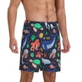 thumbnail image 2 of Fuzoiu The Underwater World Print Pajama Shorts for Men, Men's Pajama Bottoms,Mens Lounge Sleepwear,Pajama Pants with Pocket-3X-Large, 2 of 6