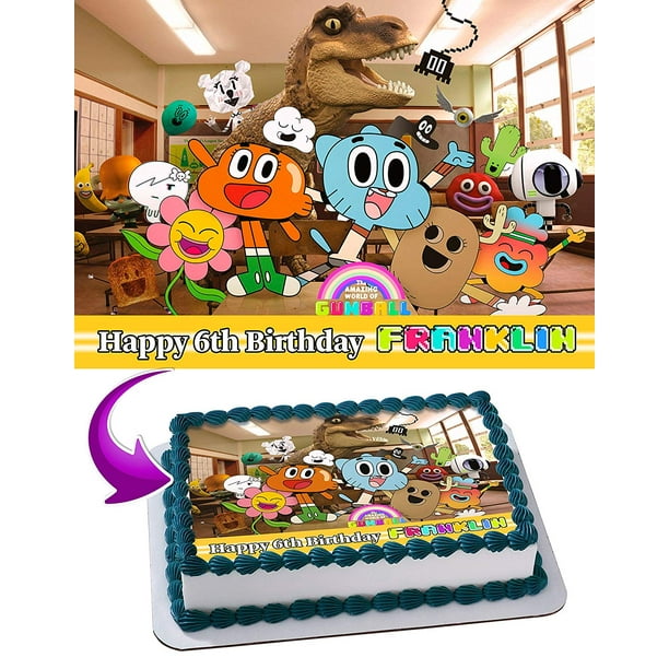 The Amazing World of Gumball Edible Cake Image Topper Personalized