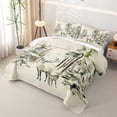 thumbnail image 3 of Erosebridal Watercolor Deer Family Twin Quilt Set for Girls, Sage Green Snowy Pine Tree Twin Coverlet Set, 2 Pieces, 3 of 7