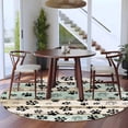 thumbnail image 3 of Round Rugs 5Ft, Sage Green Beige Farmhouse Round Area Rug Washable Indoor Throw Carpet, Black Dog Paw Vintage Wooden Soft Non Slip Circle Rug for Cabinet Bathroom Home Decor Aesthetic, 3 of 8