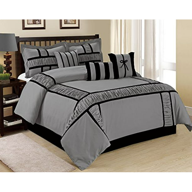 7 Piece Marma Ruffle Patchwork Clearance Bedding Comforter Set