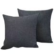 thumbnail image 1 of Hongan Funda de Almohada Funda de Almohada Decorativa Amarilla para Sofá Fundas de Almohada Cuadradas de Lino Rústico para el Hogar para Decoración Del Sofá Del Hogar 18 " 18" Paquete de 4 Gris Oscuro, 1 of 5