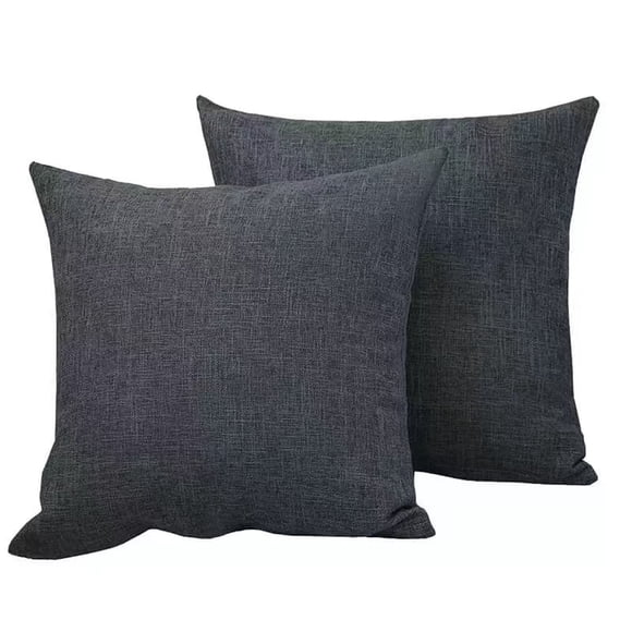 Hongan Funda de Almohada Funda de Almohada Decorativa Amarilla para Sofá Fundas de Almohada Cuadradas de Lino Rústico para el Hogar para Decoración Del Sofá Del Hogar 18 " 18" Paquete de 4 Gris Oscuro