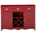 thumbnail image 4 of Kings Brand Furniture Buffet Serveur Console avec Rangement pour Vin, Fini Rouge, 4 of 9