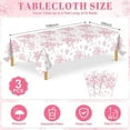 thumbnail image 2 of 3 Pack Pink Floral Plastic Tablecloths, 54x108in Disposable Vintage Tea Party Table Covers for Wedding Garden Birthday Events, 2 of 6