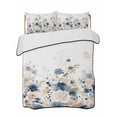 thumbnail image 2 of Navy Blue Spring Floral Full Size Down Alternative Comforter,Lightweight Comforter Quilt Bedding Set with Pillow Shams Elegant Pastoral Flowers Watercolor Bed Comforter Duvet Insert 78"x90", 2 of 7