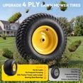 thumbnail image 3 of Dextrus 20x10.00-8 Lawn Mower Tire & Wheel Assembly, 4 Ply Tubeless Front Replacement Tires, 3/4" Bore, 3/16" Keyway, 1200 LBS Load Capacity for Riding Lawn Tractors & Garden Vehicles, Set of 2, 3 of 8