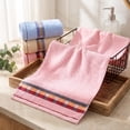 thumbnail image 5 of Solid-colored Multi-colored Checker-pattern Edge Towel, Soft Water-absorbent Quick-drying Towel, for Bathroom Restroom Hotel Travel Camping Face Wash Wet Hair Wipe, 5 of 6