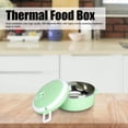 thumbnail image 4 of Termo para comida caliente, caja aislada, lonchera redonda de acero inoxidable 304, recipientes de alimentos sellados (una sola capa, verde), 4 of 5