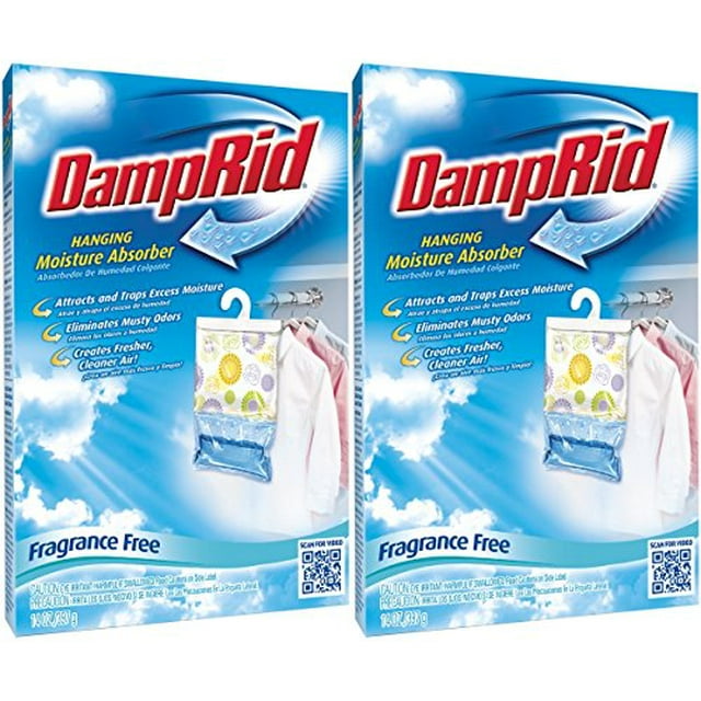 DAMPRID Damp Rid Absorbeur d'Humidité Suspendu, Sans Parfum, 14 oz-2 pk, 14oz 2 Pack