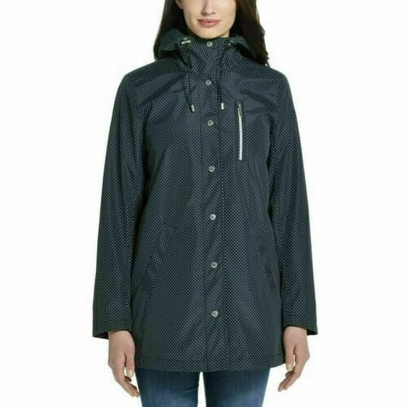 Weatherproof Women's Snap Up Rain Jacket Zippered Pocket Size: S, Color: Black