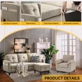 thumbnail image 4 of Soscana 2 Piece Living Room Furniture Set,Modern Linen Sectional Sofa with Storage Ottoman and Armchair for Living Room, Office, Apartment, 4 of 8