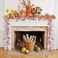 thumbnail image 3 of Cheapark Artificial Flower Vines Wrapped, Cloth Pumpkin Fake Design, Thanksgiving Halloween Decor, Indoor Festive Scene, 3 of 6