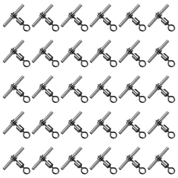 T-Shape Fishing Swivels 165Lbs Swivels Fishing Tackle 3-Way Cross Line Swivels, 30 Pack