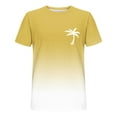 thumbnail image 4 of RYDCOT Men's Short Sleeve Palm Tree Graphic Tees Summer Crewneck Cotton Top Shirt Beach Vacation T-Shirts Yellow, 4 of 5