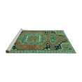 thumbnail image 2 of Ahgly Company Machine Washable Indoor Rectangle Medallion Turquoise Blue Traditional Area Rugs, 7' x 9', 2 of 4