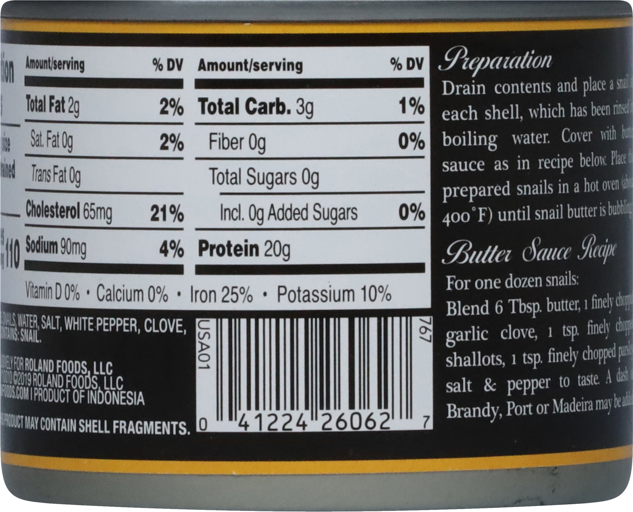 (6 pack) Roland Canned Escargot Snails, Allergens Not Contained, 7.75 oz