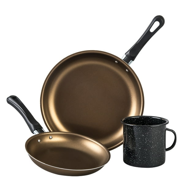 Juego De 2 Sartenes De Aluminio Cinsa Mayan Gold Y Hervidor De Peltre