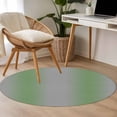 thumbnail image 4 of Green Grey Round Area Rug 3.3 FT, Non Slip Small Entryway Kitchen Mat, Modern Minimalist Solid Vertical Stripes Washable Soft Circular Rug Non-Shedding Door Mat for Bathroom Playroom Kids Room, 4 of 9