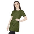 thumbnail image 4 of Moomaya Solid Half Button placket Tunic For Womens Casual Round Neck Basic Pleated Long Top, 4 of 7