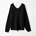 thumbnail image 4 of IROINNID Sales Pullover Sweater for Women V-neck Knit Long Sleeve Casual Pullover Loose Warm Casual Lightweight Base Sweater,Black, 4 of 5