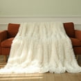 thumbnail image 2 of openpig Soft Faux Fur Throw Blanket, 70.87x78.74 Inch Shaggy Blanket, Warm Soft Fuzzy Couch Throw for Girls, Furry Lap Blanket for Sofa Bed Office Lightweight, A, 2 of 6