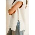 thumbnail image 4 of Arach&Cloz Women's Cotton Blend Cap Sleeve Side Slit Sweater Vest Fall Casual Tops 2025, 4 of 8