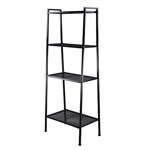 Azadx Ladder Shelf Bookcase 4 Tier Multipurpose Iron Widen Ladder Bookshelf Plant Storage Organizer Rack Shelf Display Rack For Home Or Office Use Black Walmart Com Walmart Com