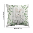 thumbnail image 3 of QuanTara Easter Spring Rabbit Flower Pillow Cover, 18x18in White Decorative Pillow Case, Nylon Spandex Cushion Cover for Sofa Bedroom, Holiday Home Decor Easter Gift, 3 of 6