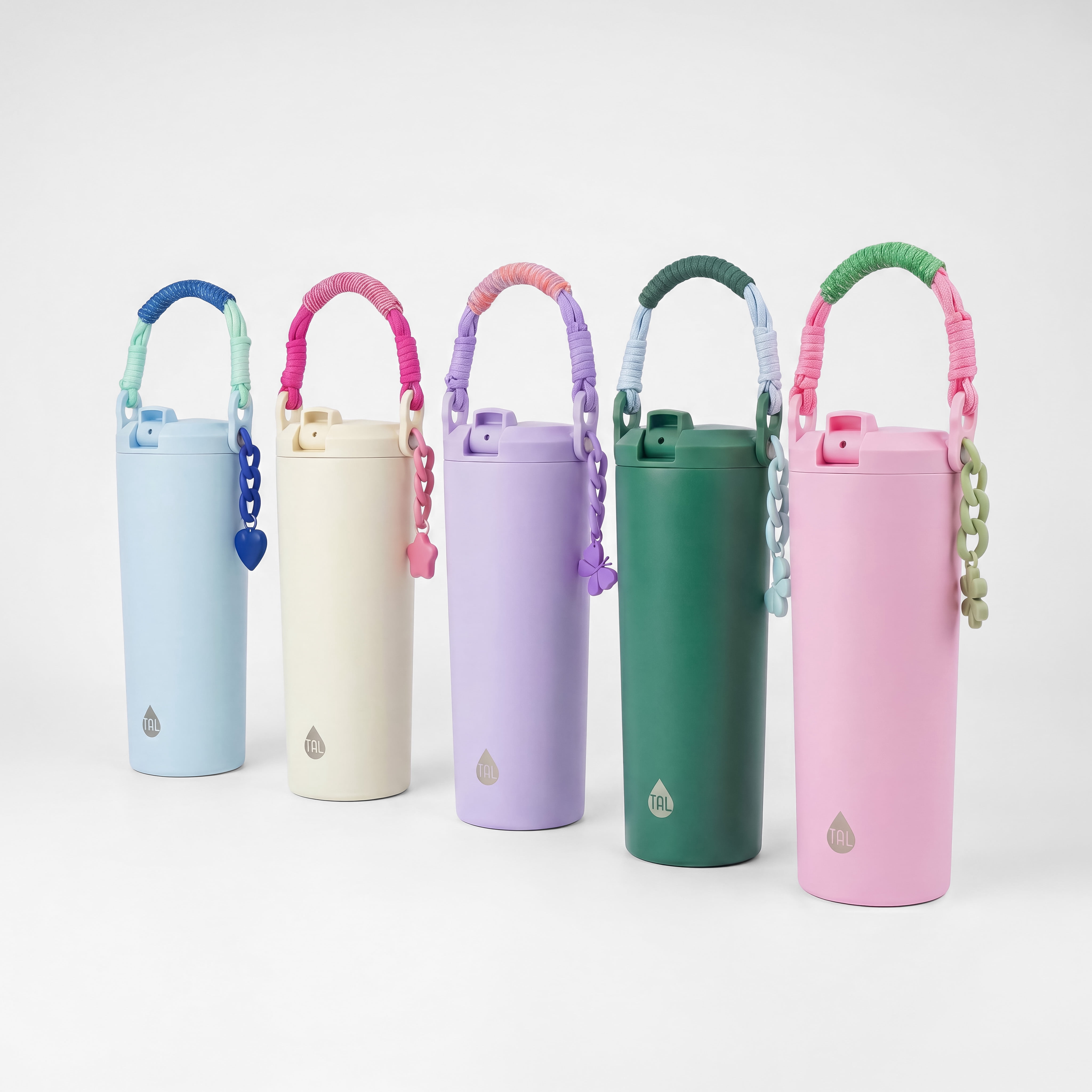 TAL 24oz Stainless Steel Hudson with Paracord Handle with Charm, Pink