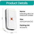 thumbnail image 2 of 40 Gram Pack of 5 Silica Gel Canister, Gun Safe Dehumidifiers (Orange to Green), Reusable Desiccant Moisture Absorber for Car, Closet, 2 of 4