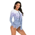 thumbnail image 4 of RKSTN Maillot de Bain pour Femmes une Pièce Imprimé Rayé Patchwork Maillot de Bain Mode Décontractée, 4 of 9