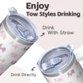 thumbnail image 4 of 20oz elephant Stainless Steel Tumbler with Handle and Straw Insulated Cup Travel Coffee Mug with Lid and Straw Reduces Condensation No Wet Surfaces Gift for Women Men, 4 of 6
